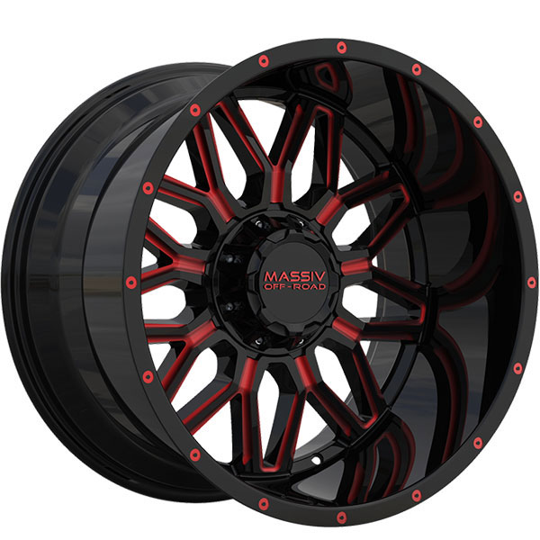 Massiv Offroad OR1 Gloss Black with Red Milled Spokes