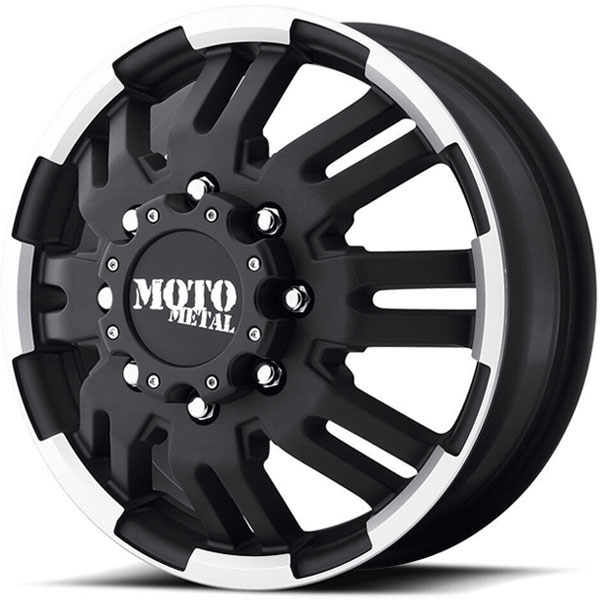 Moto Metal MO963 Dually Matte Black with Machined Flange Front