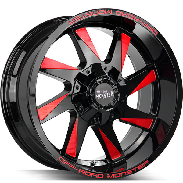 Off-Road Monster M80 Gloss Black with Candy Red Milled Edges