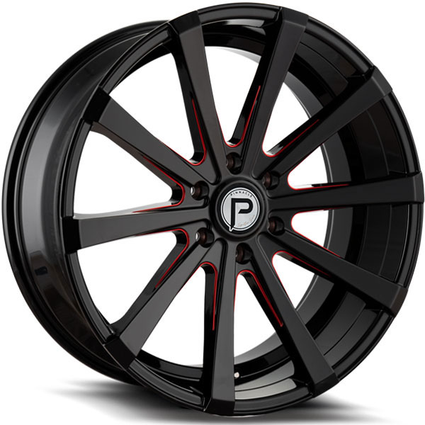 Pinnacle P100 Royalty Gloss Black with Red Milled Spokes