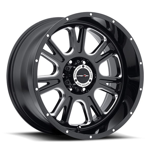 Vision Off-Road 399 Fury Gloss Black with Milled