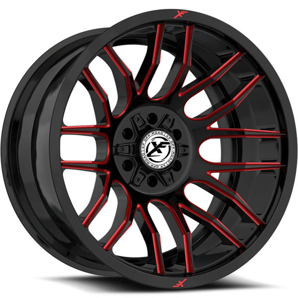 XF Off-Road XF-232 Gloss Black with Red Milled Spokes