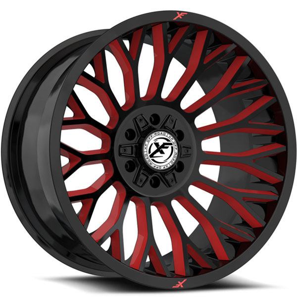 XF Off-Road XF-237 Gloss Black with Red Milled Spokes